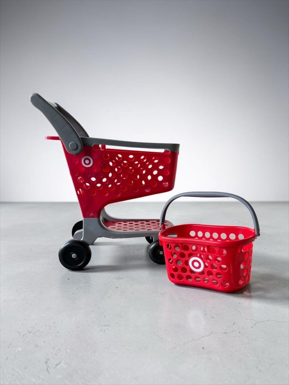 Target Toy Shopping Cart & Matching Handheld Basket Play Set Lot